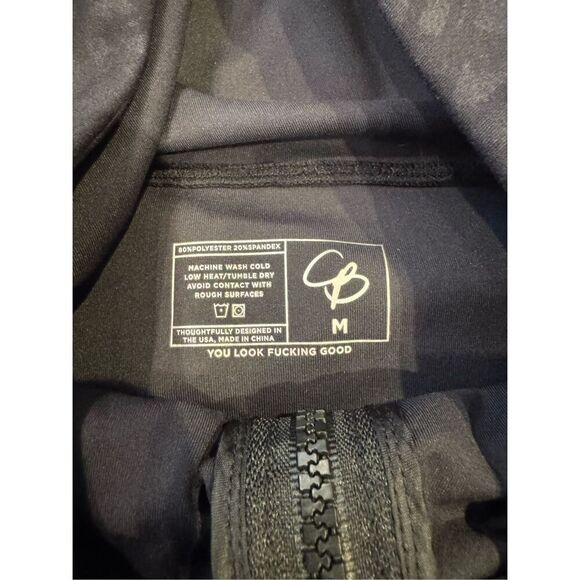 Celestial Bodiez NWOT Power Zip Hoodie in Black Panther Animal Print Size Medium - Picture 3 of 10